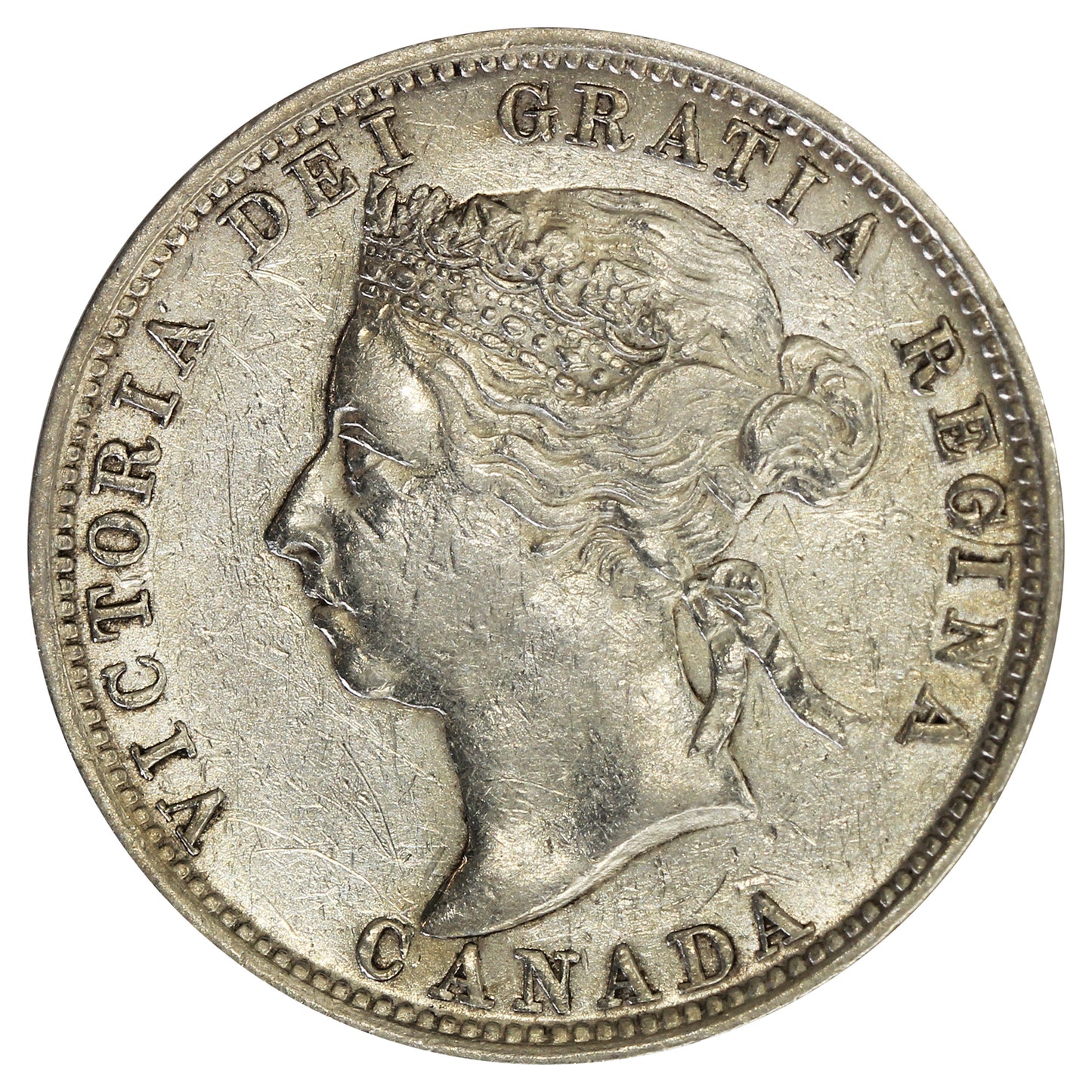 1886 Normal 6 Obv. 5 SBE Canada 25-cents Extra Fine (EF-40) $