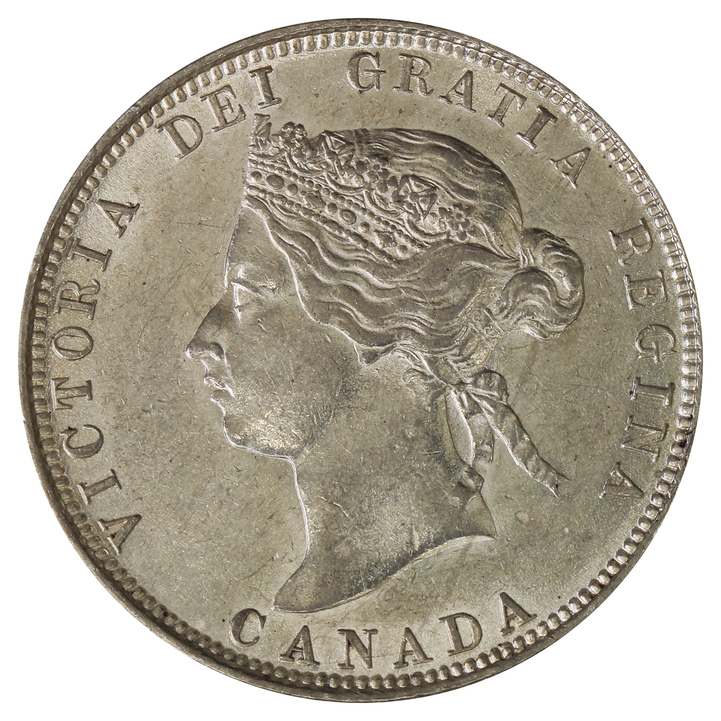 1872H 7/7 Canada 25-cents EF-AU (EF45) $