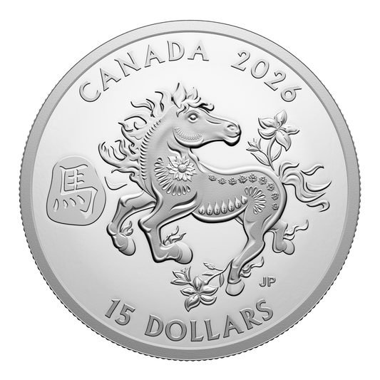 2026 Canada $15 Lunar Year of the Horse Fine Silver (No Tax)