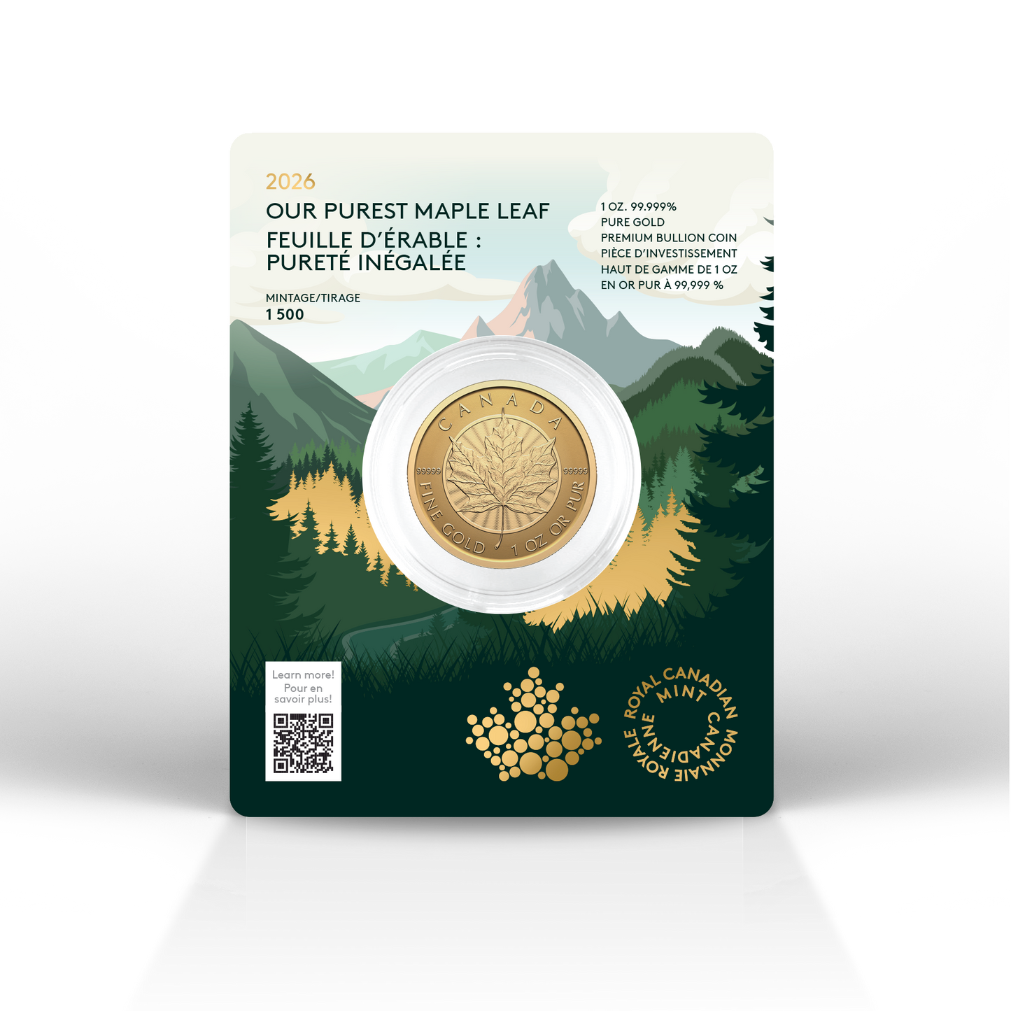 2026 Canada $200 Premium Bullion - Our Purest Maple Leaf Pure Gold (No Tax)
