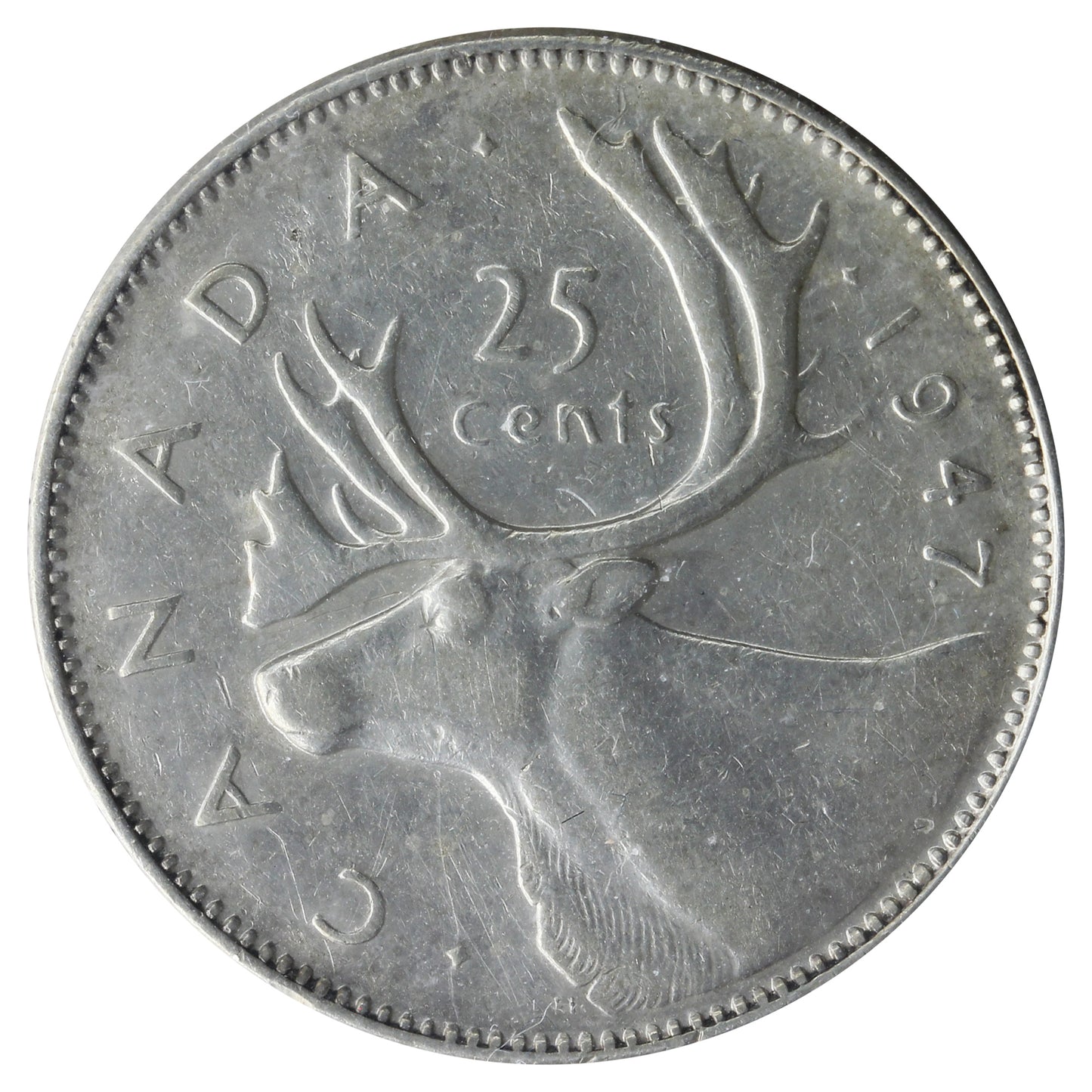 1947 Dot Canada 25-cents ICCS Certified VF20