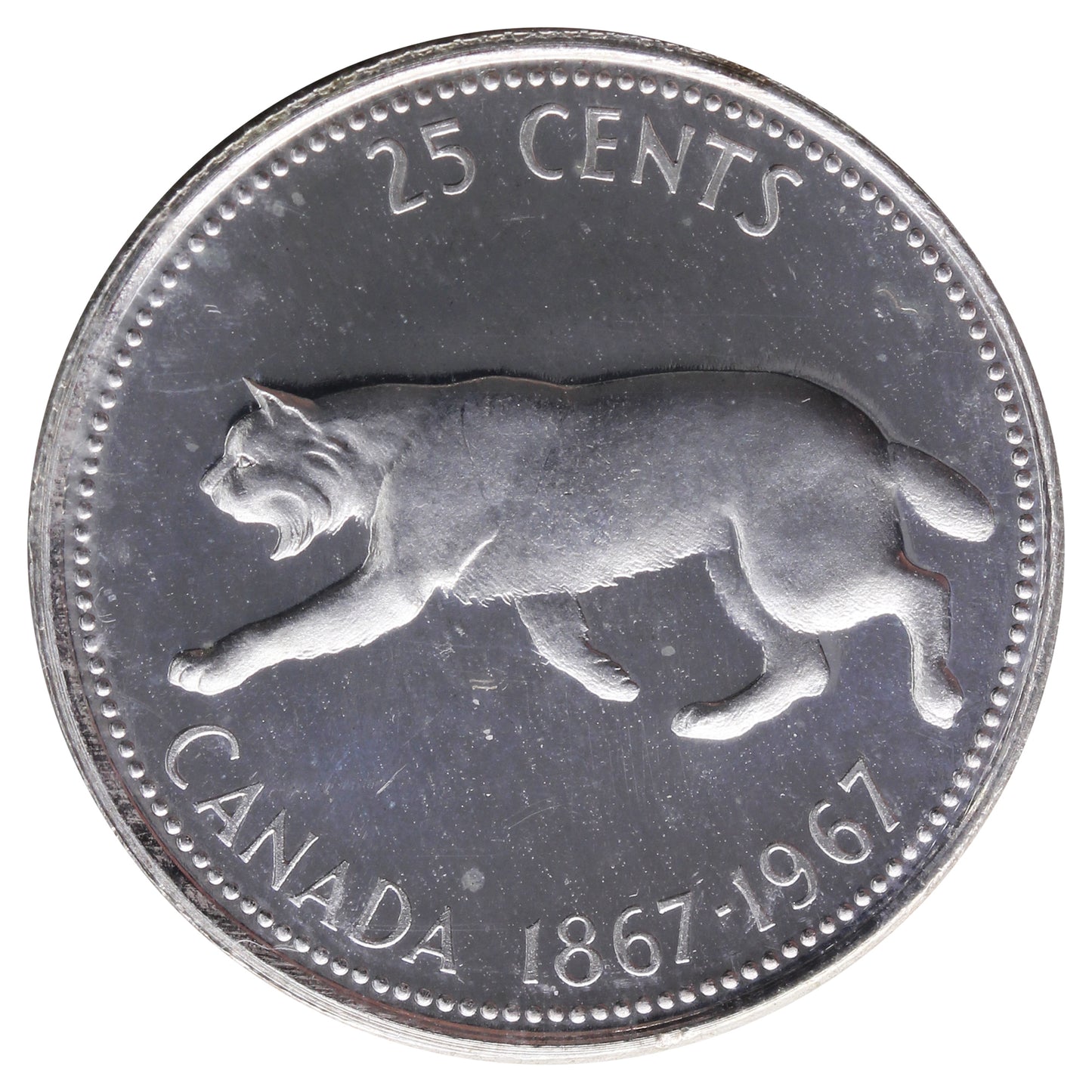 1967 Canada 25-cents ICCS Certified PL66 Heavy Cameo
