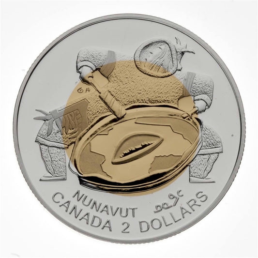 1999 Canada $2 Millennium Nunavut Proof Sterling Silver & Green Case