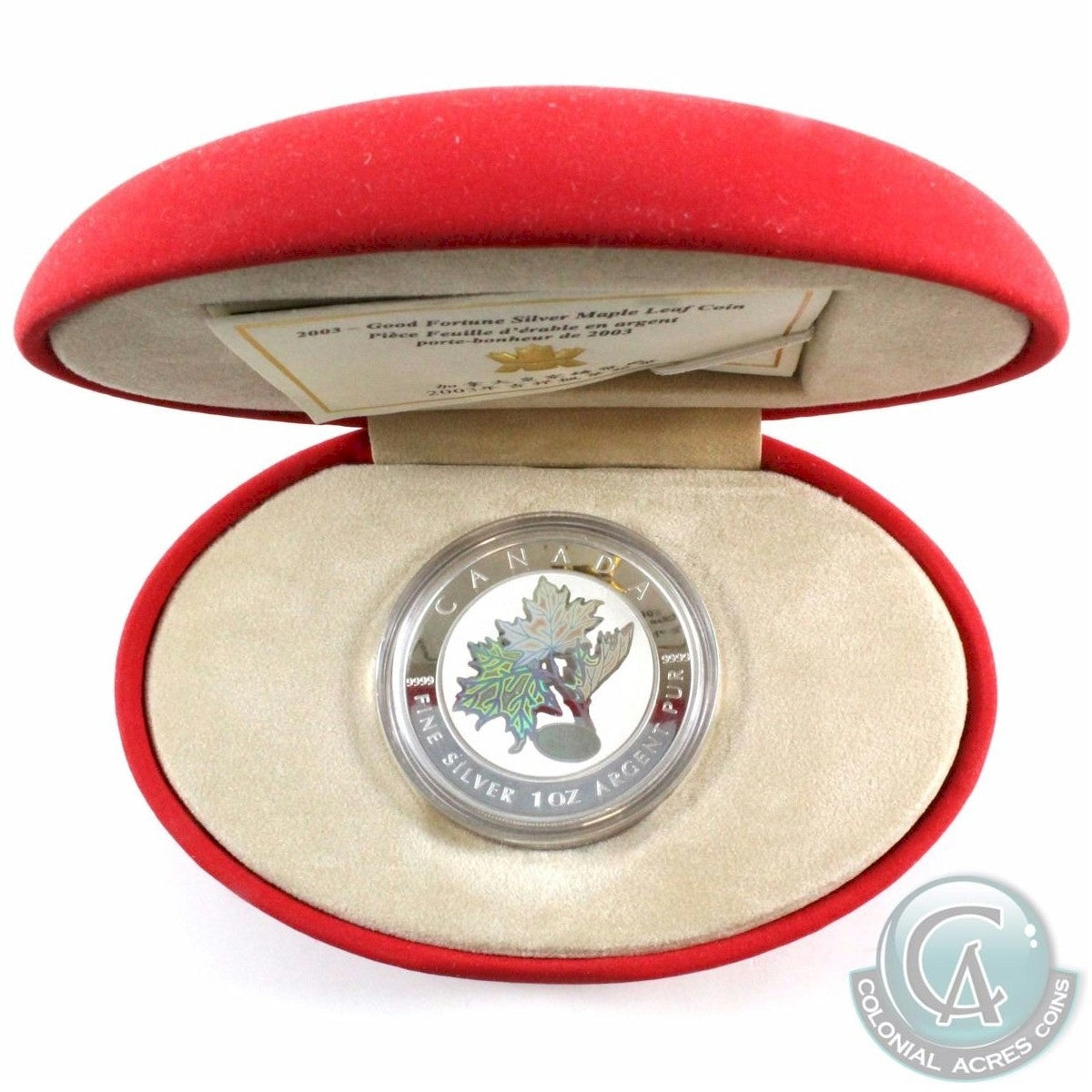 2003 Canada $5 Maple of Good Fortune Hologram Silver Maple (No Tax)
