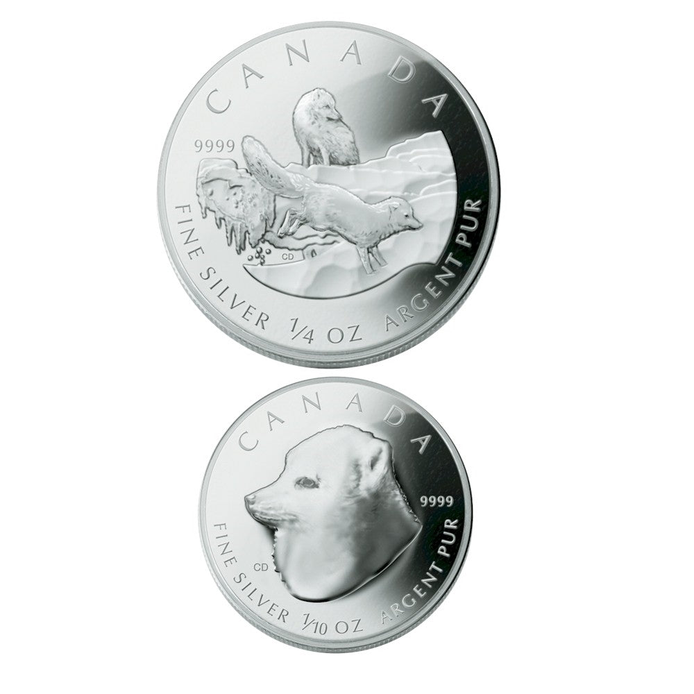 2004 Canada Arctic Fox .9999 Silver 4-coin Fractional Set (No Tax) Wear On Outer Sleeve