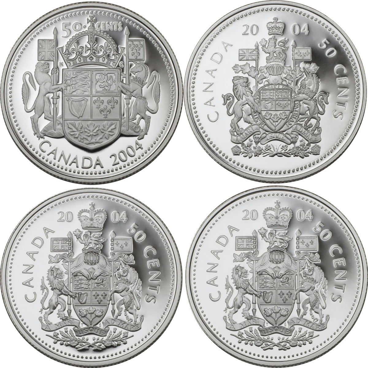 2004 Canada 50-cent Queen Elizabeth II 4-coin Sterling Silver Effigy Set