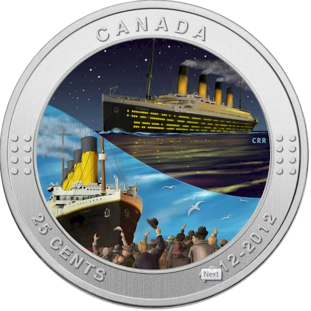 2012 Canada Titanic 2-Coin & Stamp Collector's Set (1912-2012) worn outer sleeve