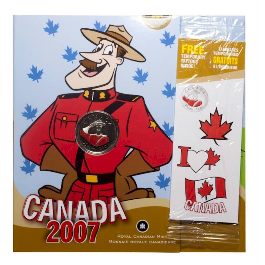 2007 Canada Day Coloured 25 Cents & Activity Set