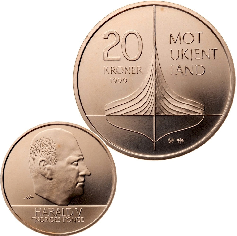 1999 Canada $5 The Viking Settlement Cupronickel 2-Coin Set (Sleeve May Be Worn)