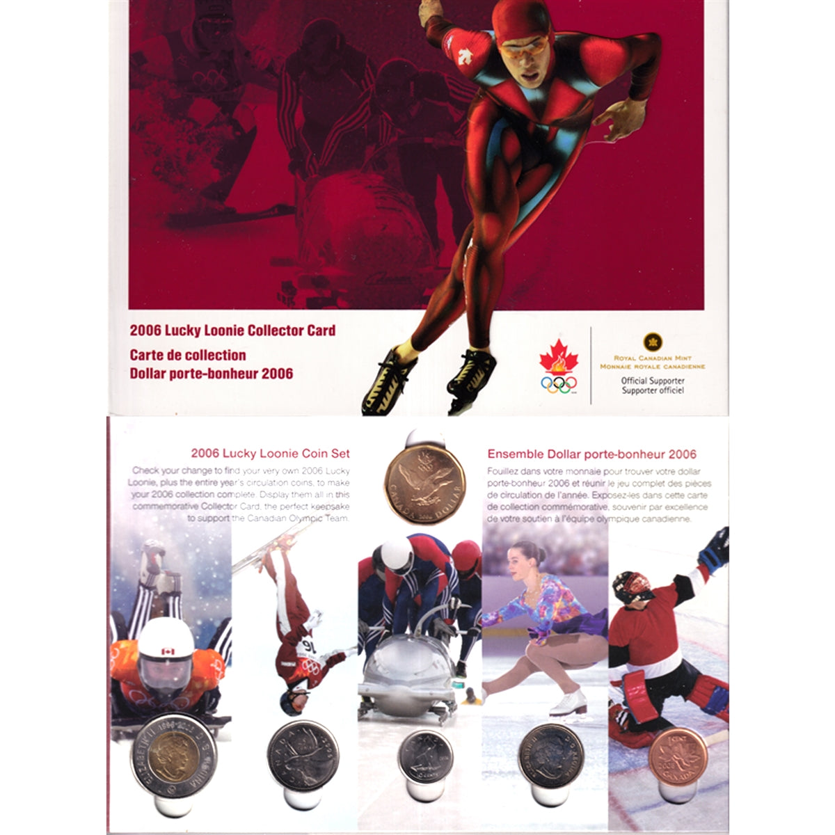 2006 Canada 6-coin Olympic Lucky Loonie Collector Card w/ Commemorative $1 (See text)