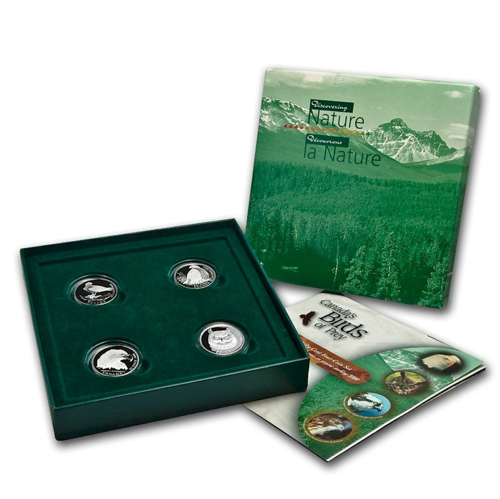 2000 Canada 50-cent Birds of Prey Proof 4-coin Set (may be lightly toned)