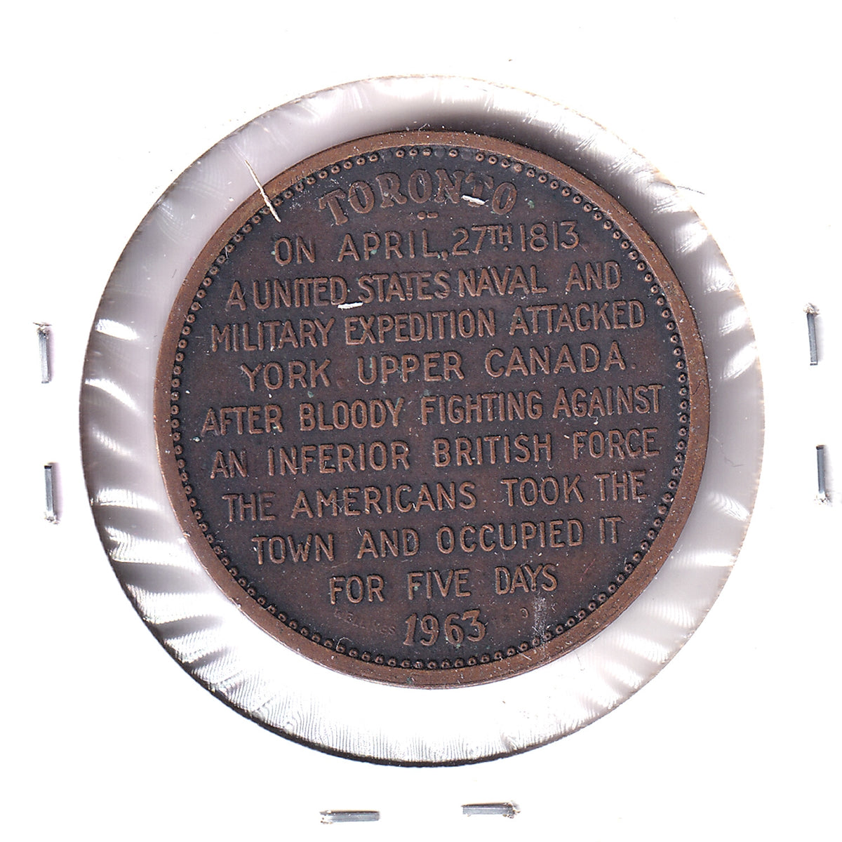 1813-1963 Battle of York Commemorative Medallion