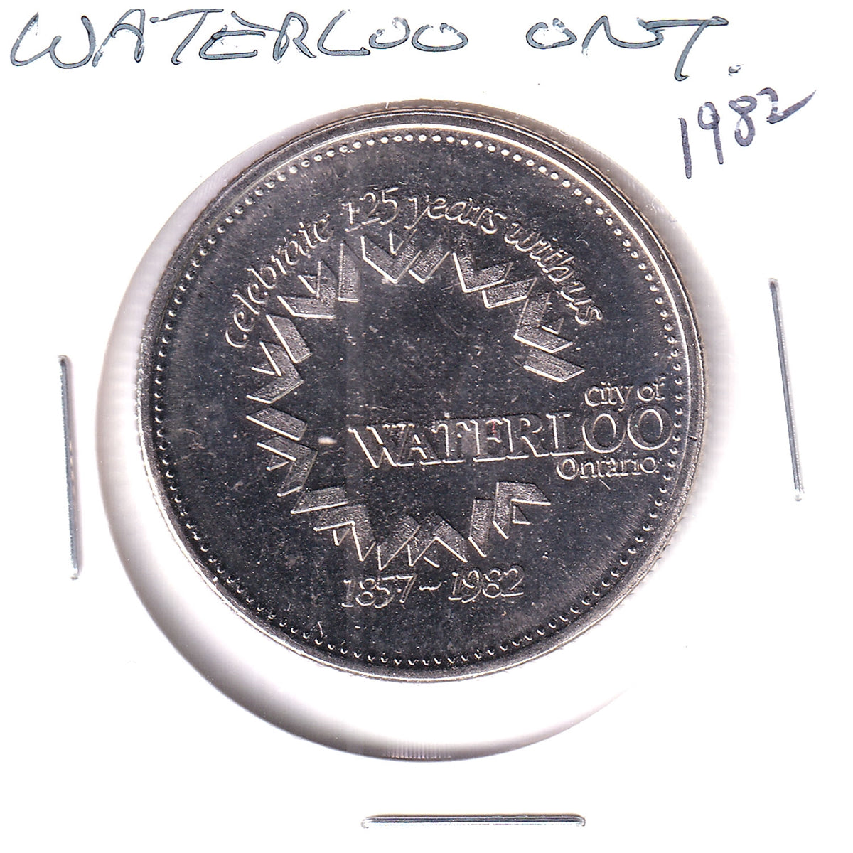 1982 Waterloo, ON, 125th Anniversary Trade Dollar Token