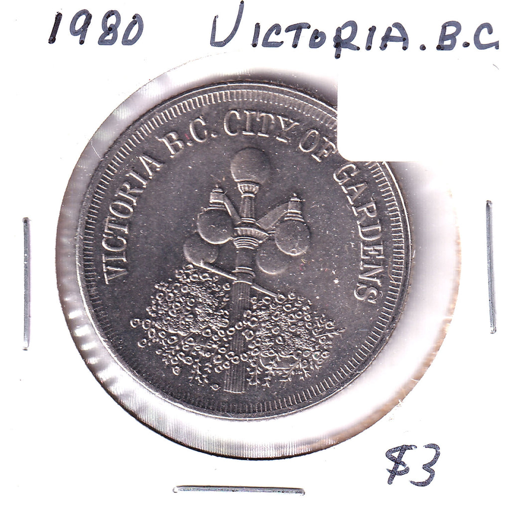1980 Victoria, BC, Trade Dollar Token: City Hall (Toned)