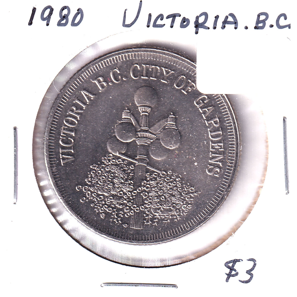 1980 Victoria, BC, Trade Dollar Token: City Hall (Toned)