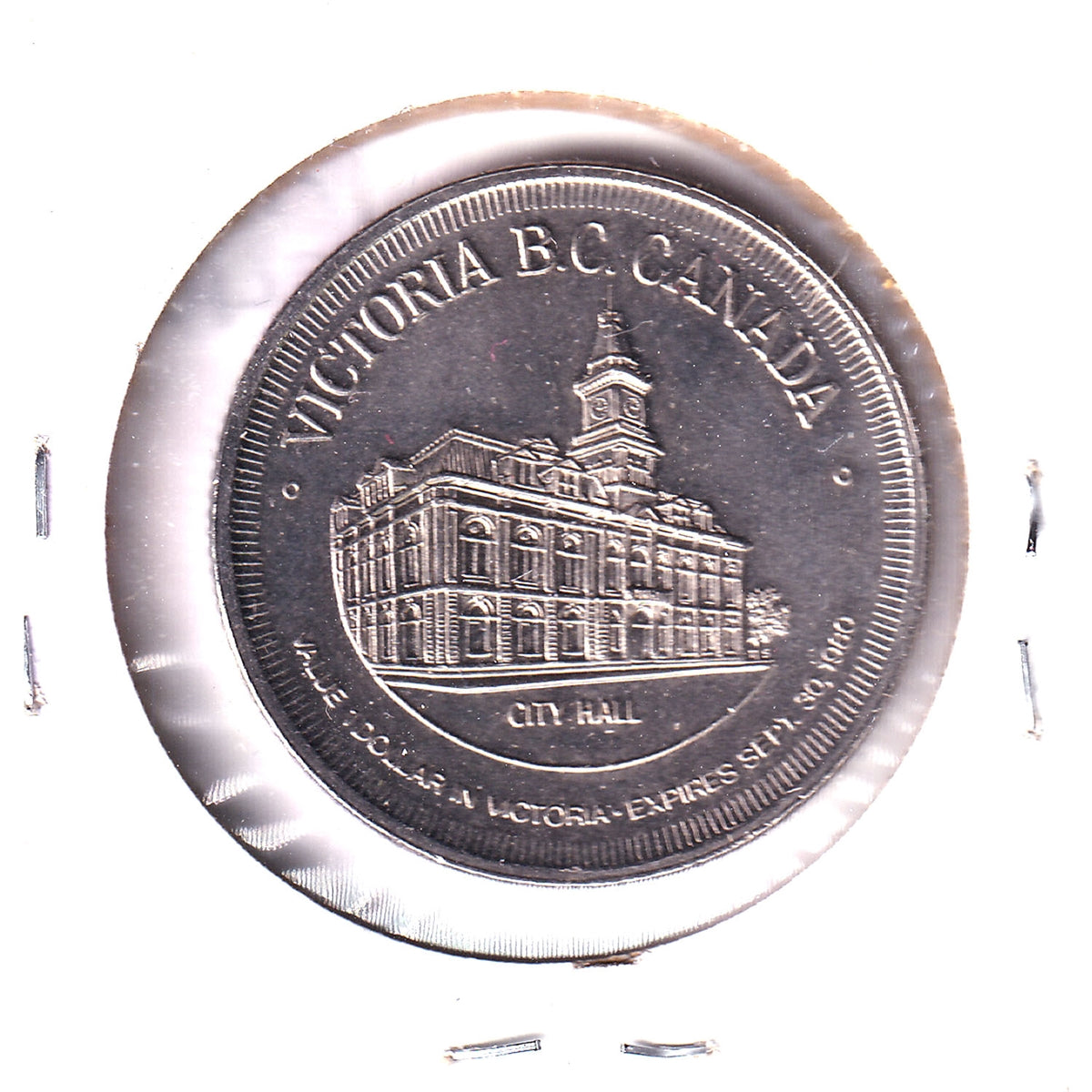 1980 Victoria, BC, Trade Dollar Token: City Hall (Toned)