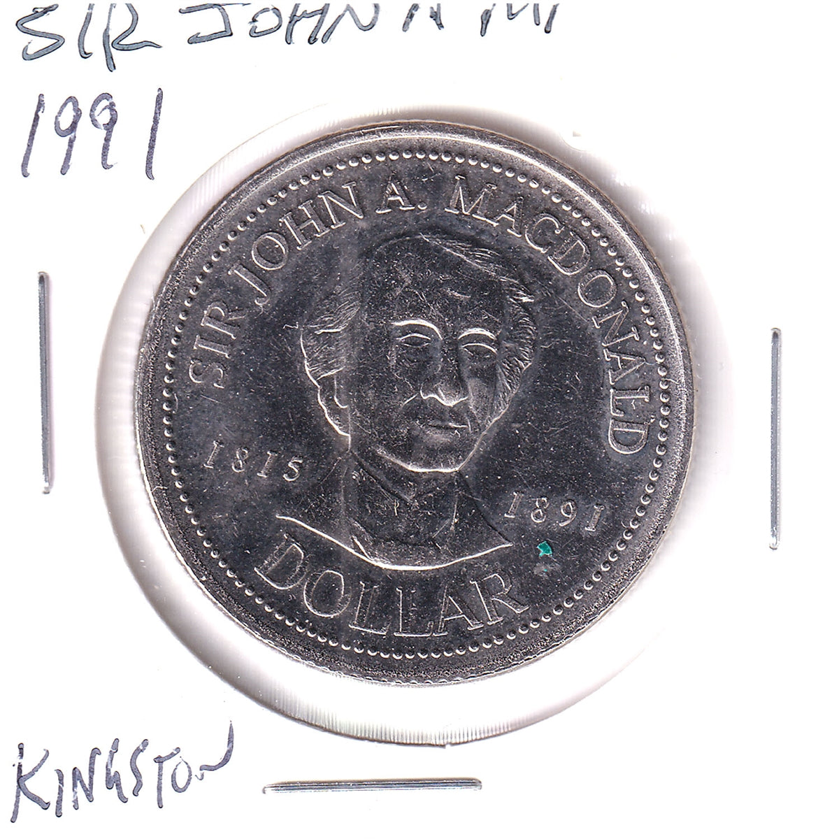 1991 Kingston, Ontario, Trade Dollar Token: Sir John A. MacDonald