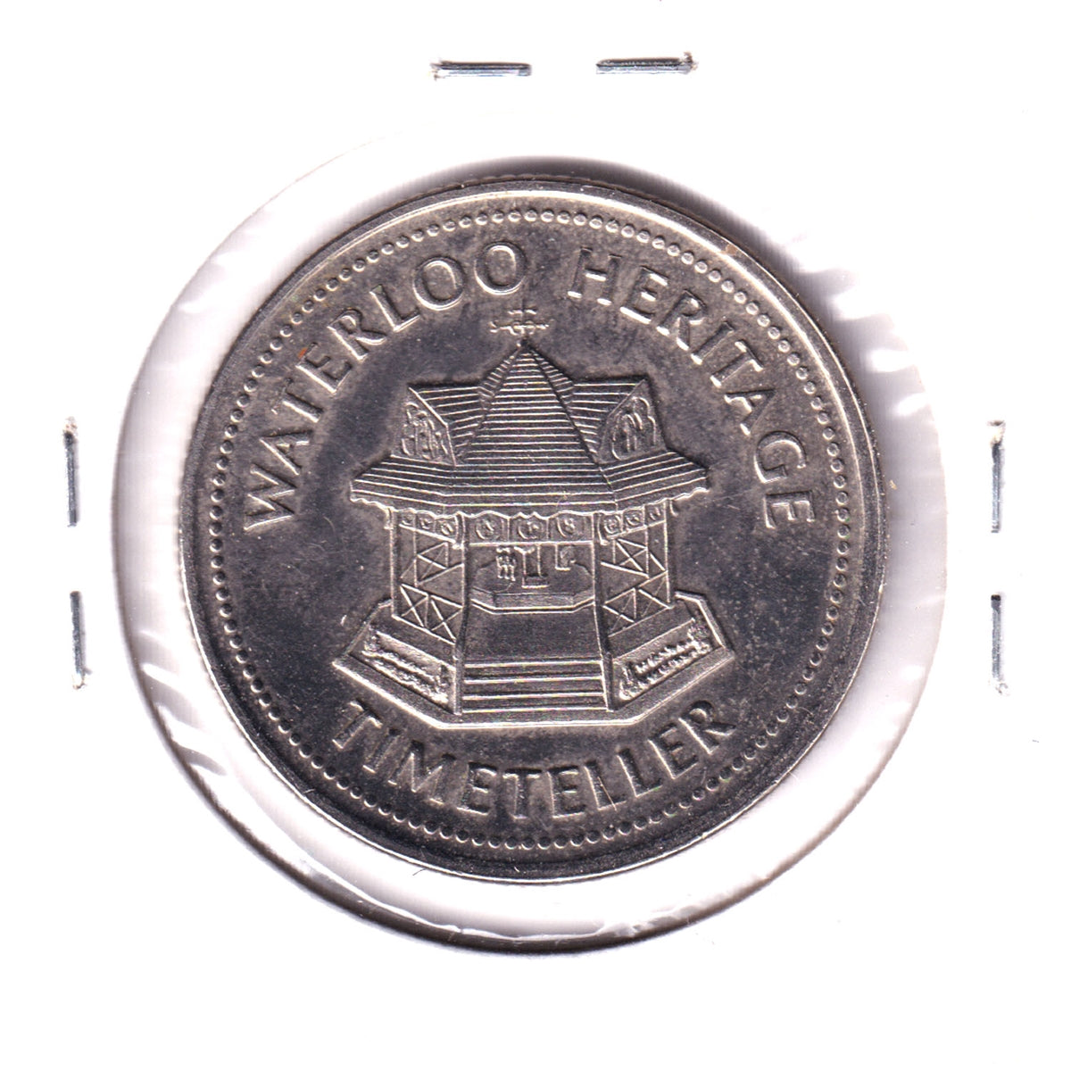 1985 Kitchener-Waterloo Oktoberfest Dollar Trade Token: Waterloo Heritage Timeteller