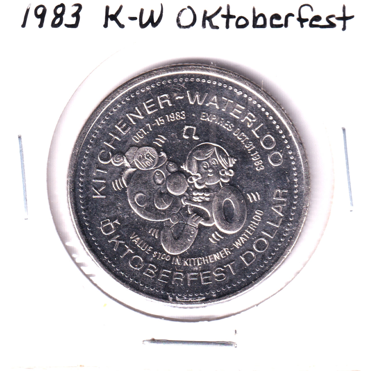 1983 Kitchener-Waterloo Oktoberfest Trade Dollar: Concordia Club 110 Years