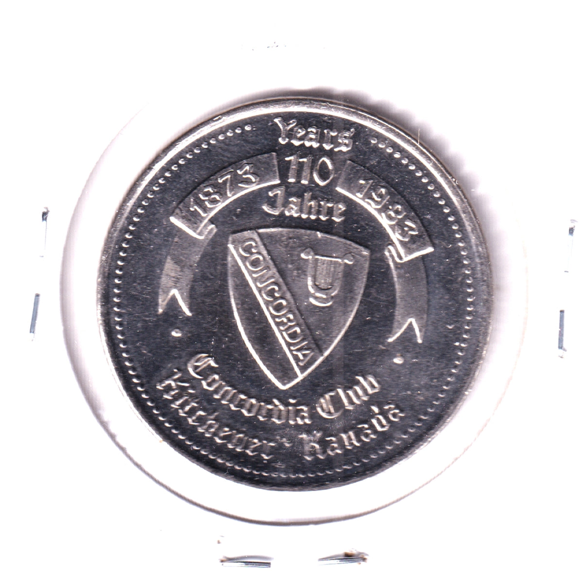 1983 Kitchener-Waterloo Oktoberfest Trade Dollar: Concordia Club 110 Years