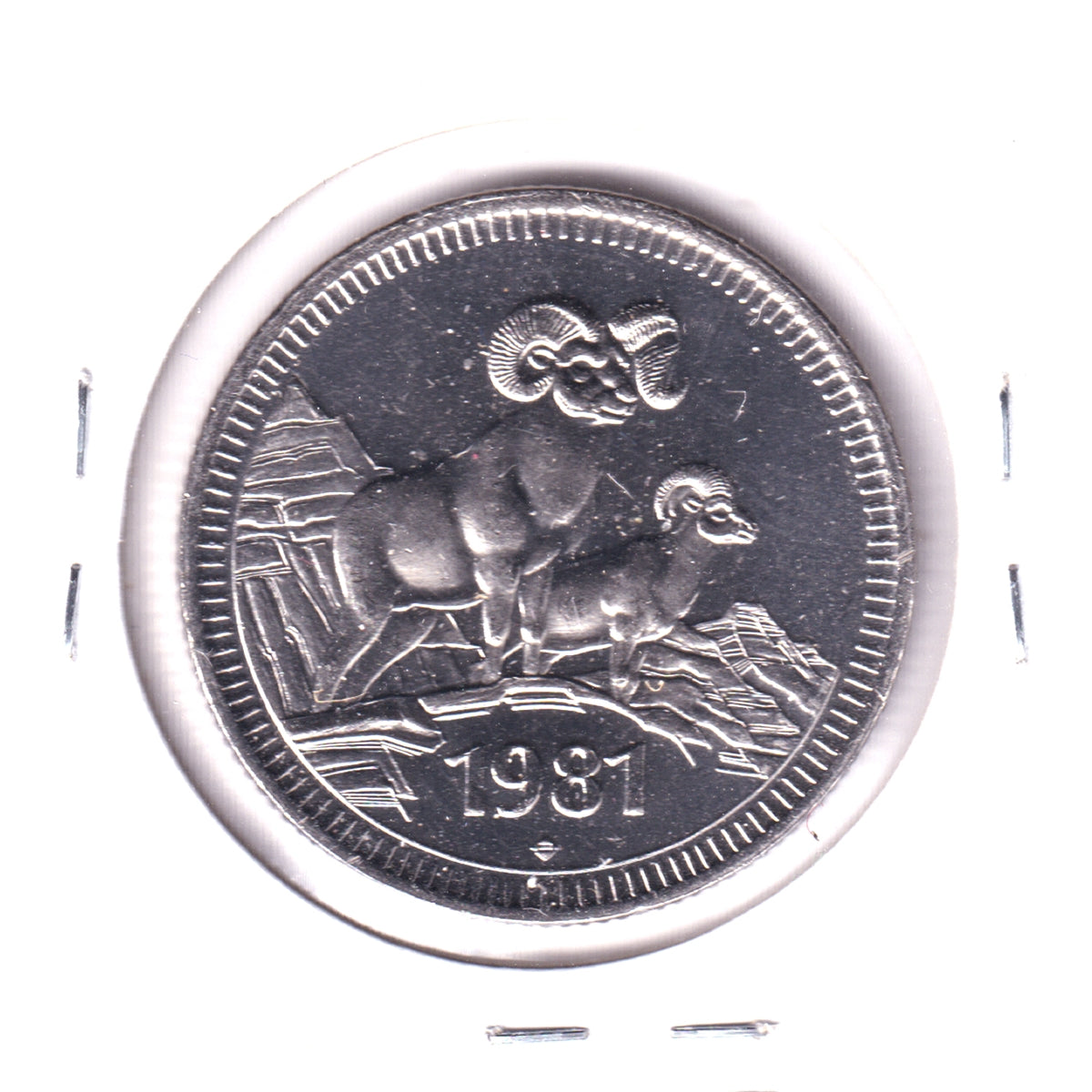 1981 Jasper, Alberta, Souvenir Dollar: Rams