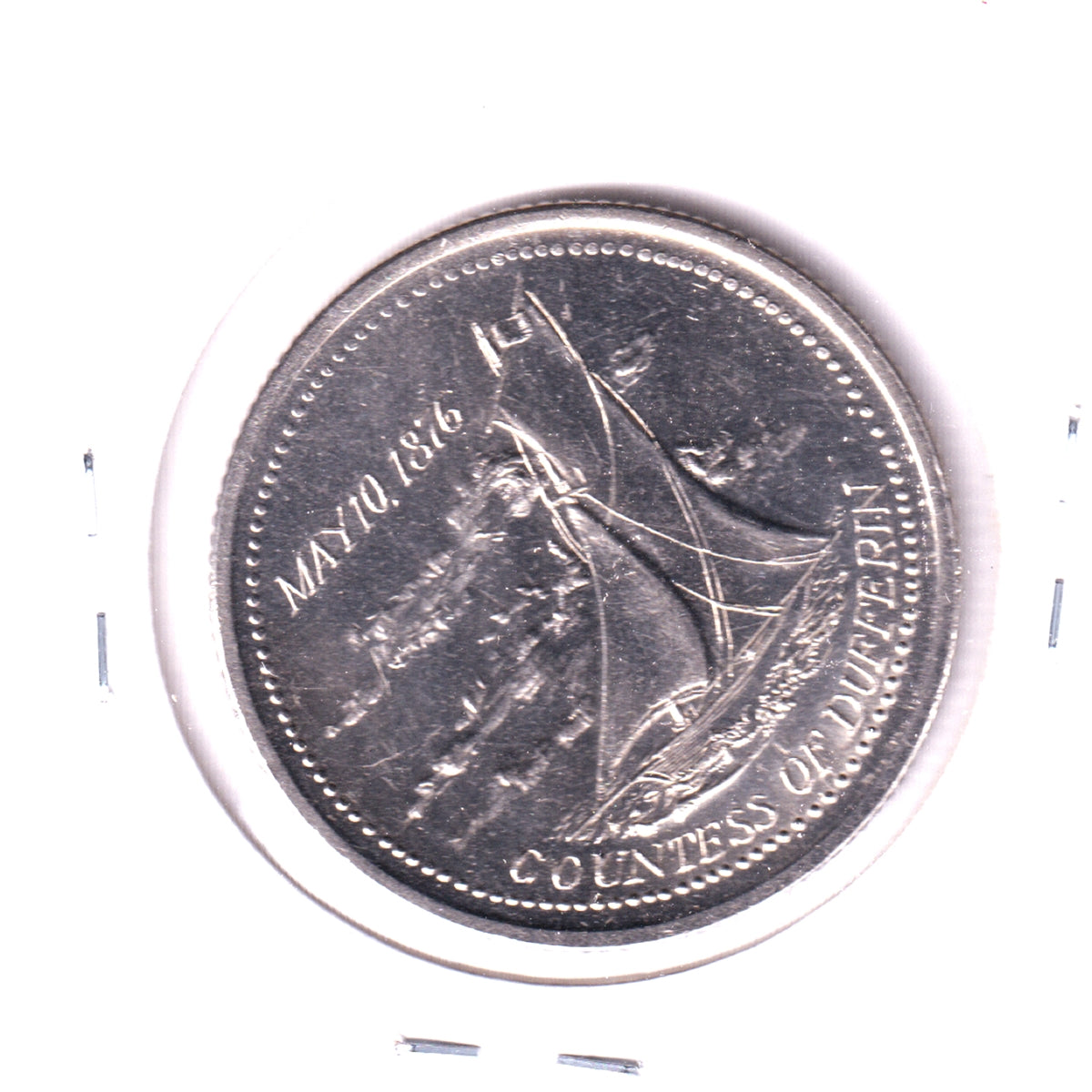 1987 Cobourg, ON, 150th Anniversary Trade Dollar Token: Countess of Dufferin Ship