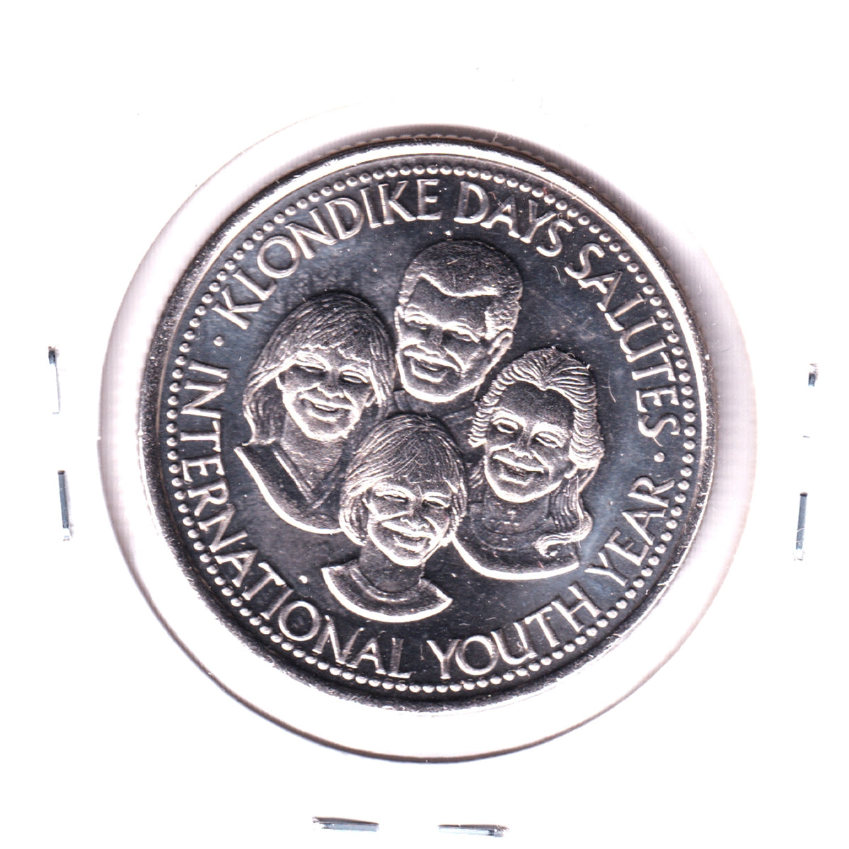 1985 Edmonton, AB, Klondike Days Trade Dollar Token: International Youth Year