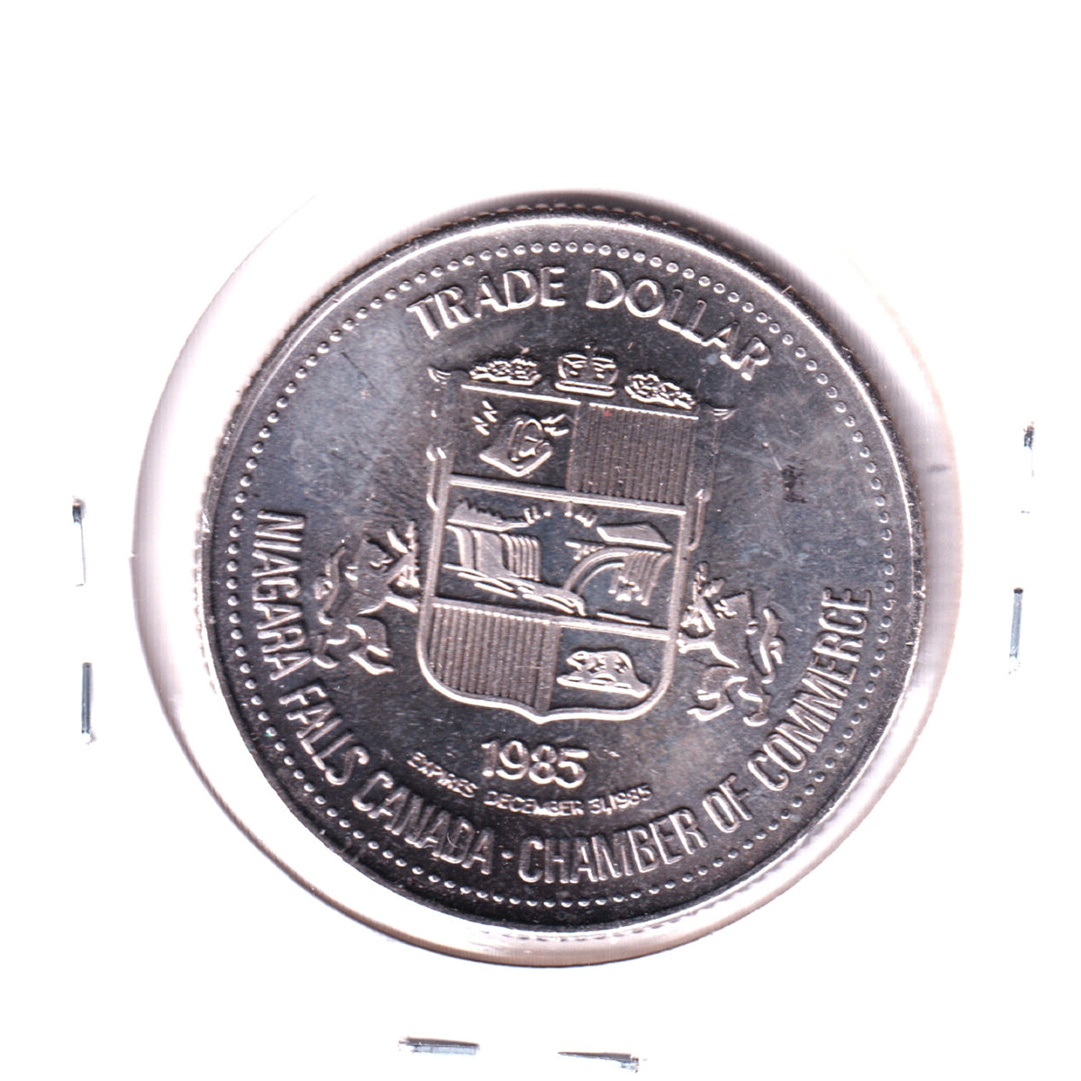 Niagara Falls, Ontario, 1985 Trade Dollar Token: Niagara Parks Centennial