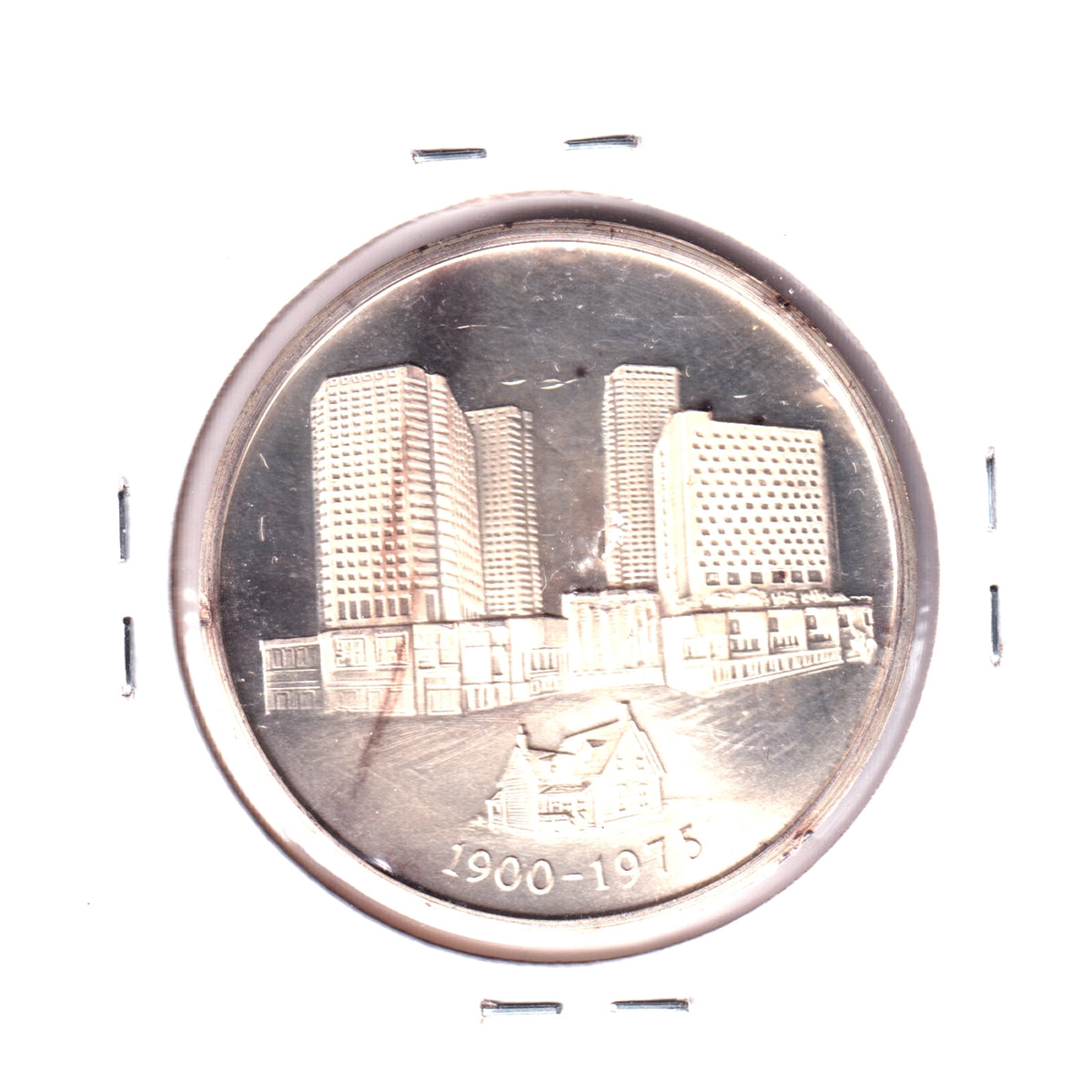 Alphonse Desjardins 1975 Sterling Silver Medallion (Toned, Scratched)