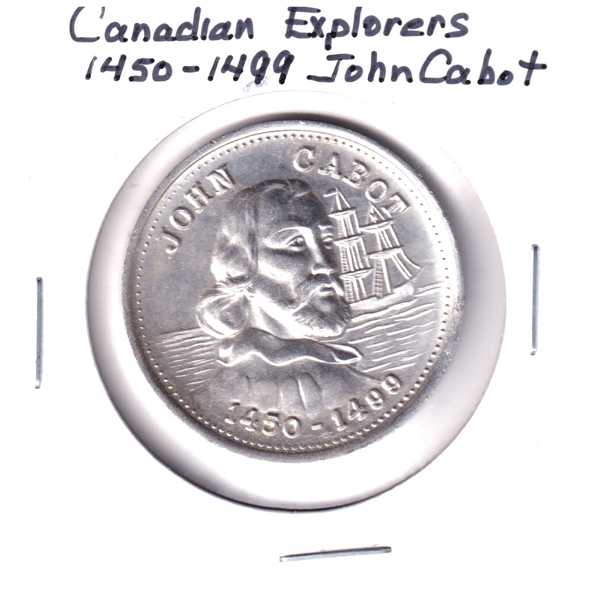 Canadian Explorers: John Cabot Maple Leaf Aluminum Medallion