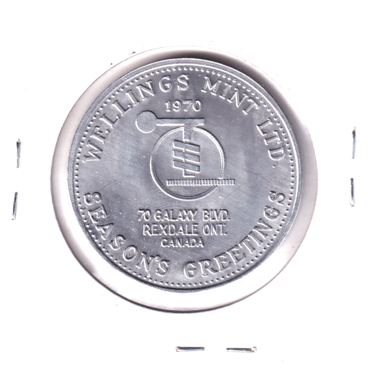 1970 PEACE Wellings Mint Season's Greetings Aluminum Medallion