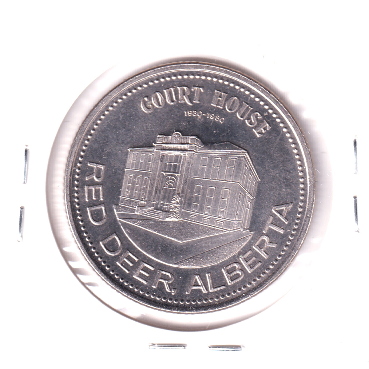1980 Red Deer, AB, Trade Dollar Token: Court House