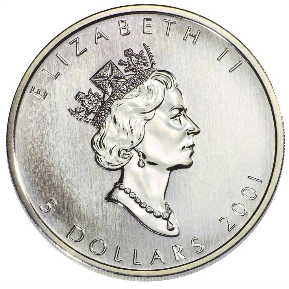 2001 Canada $5 Red Coloured Silver Maple Leaf (COA not issued) (No Tax)