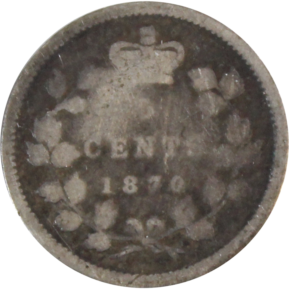 1870 Narrow Rim Canada 5-cents About Good (AG3)