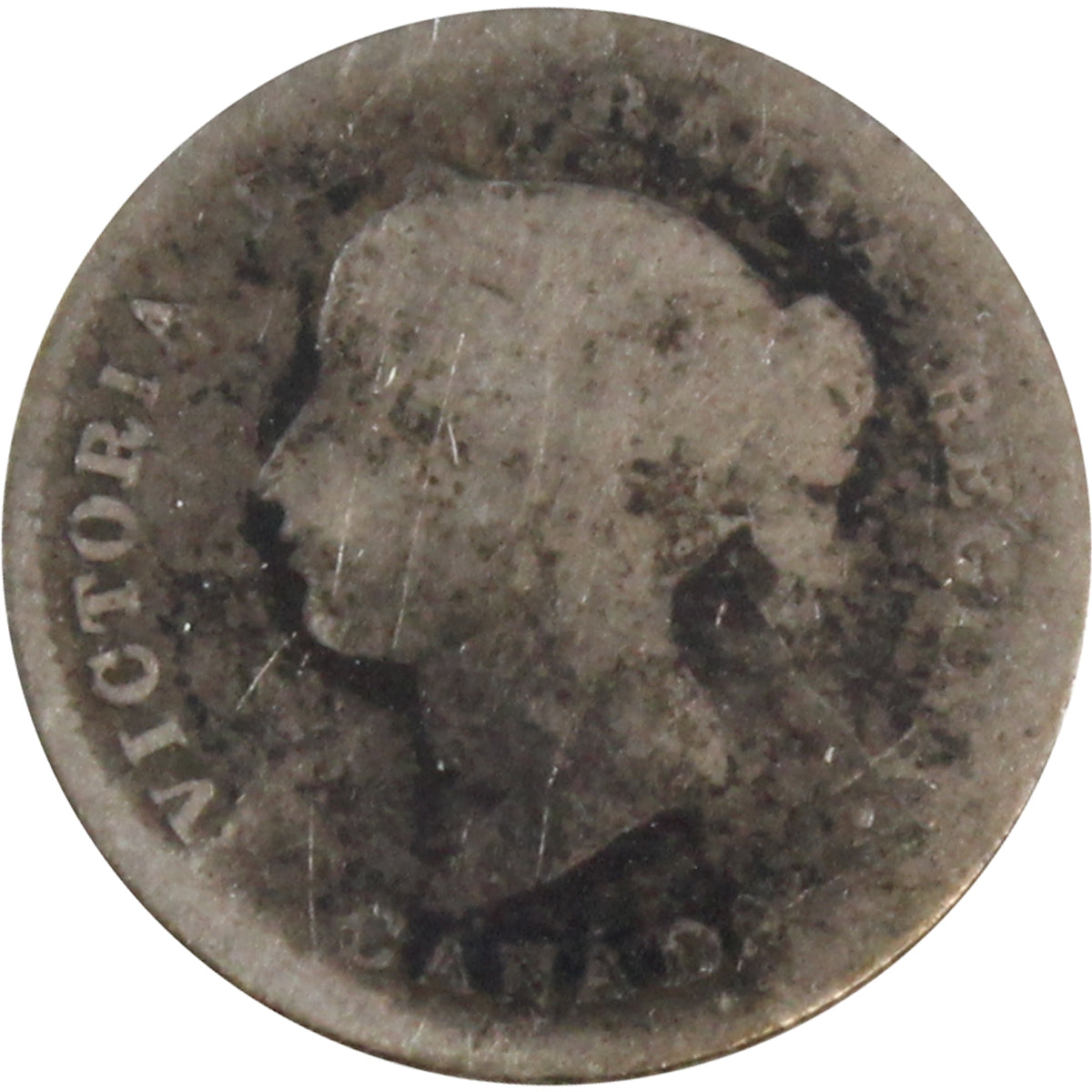 1870 Narrow Rim Canada 5-cents About Good (AG3)