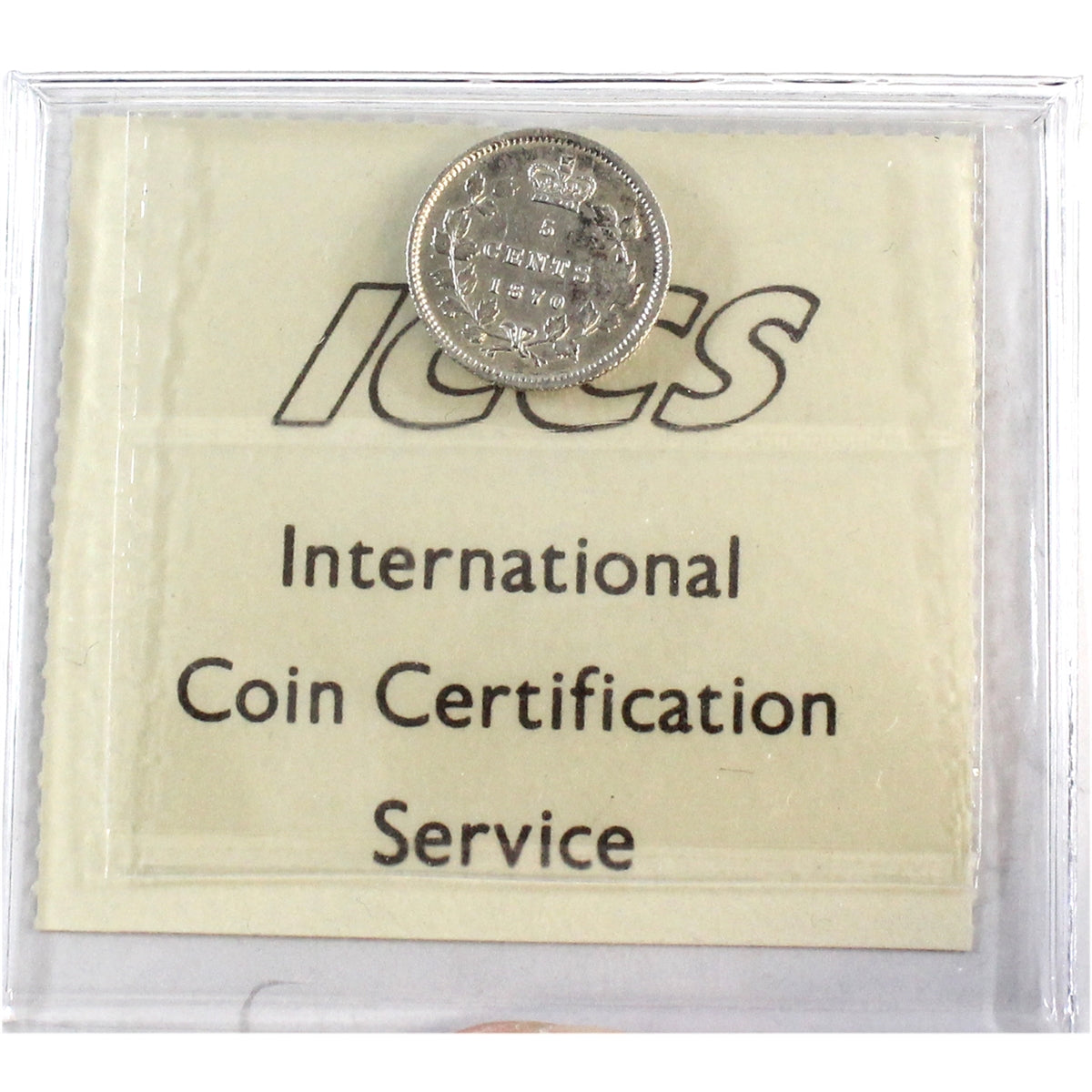 1870 Raised Border Canada 5-cents ICCS Certified EF45
