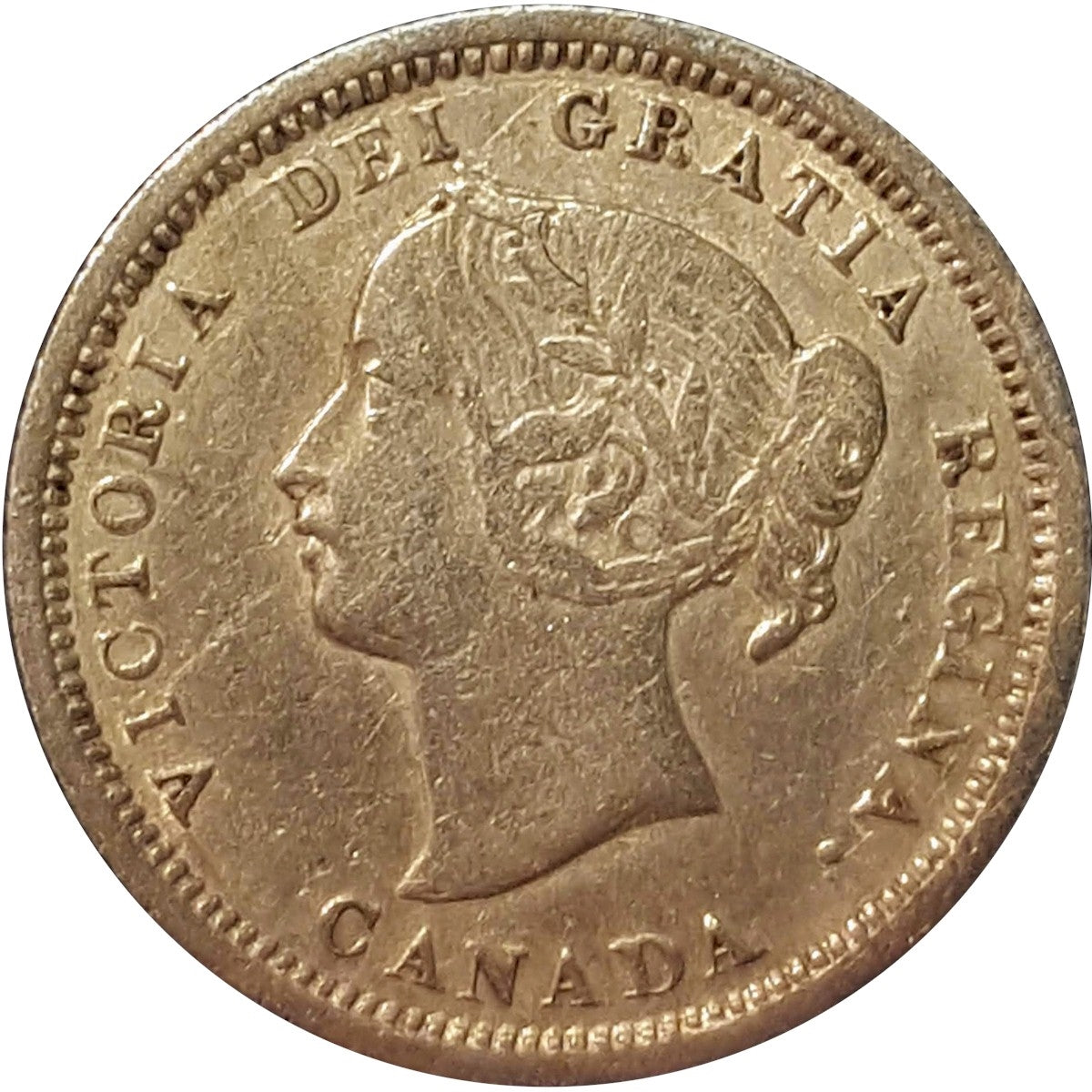 1870 Wide Rim Canada 5-cents Very Fine (VF20)