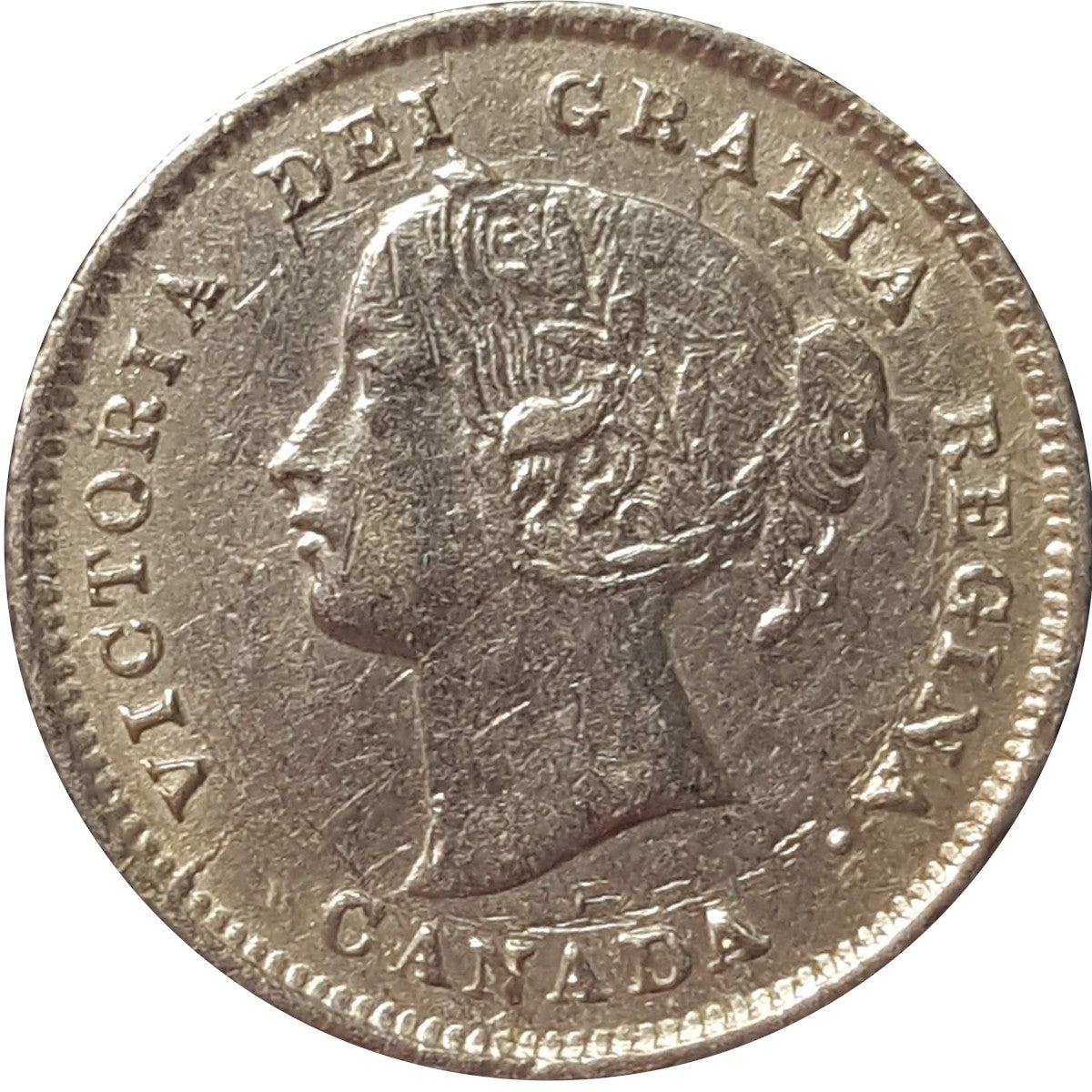 1874H Crosslet 4 Canada 5-cents VF-EF (VF30) $