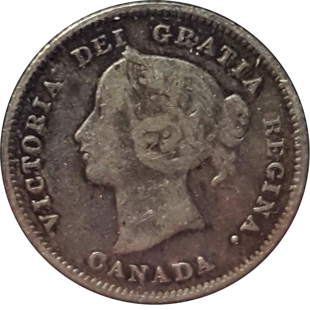 1874H Crosslet 4 Canada 5-cents Fine (F12) $