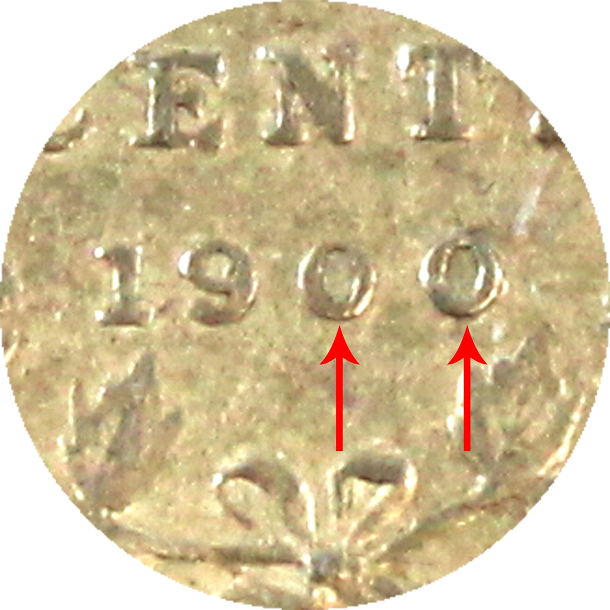 1900 Round 0's Canada 5-cents EF-AU (EF45) $