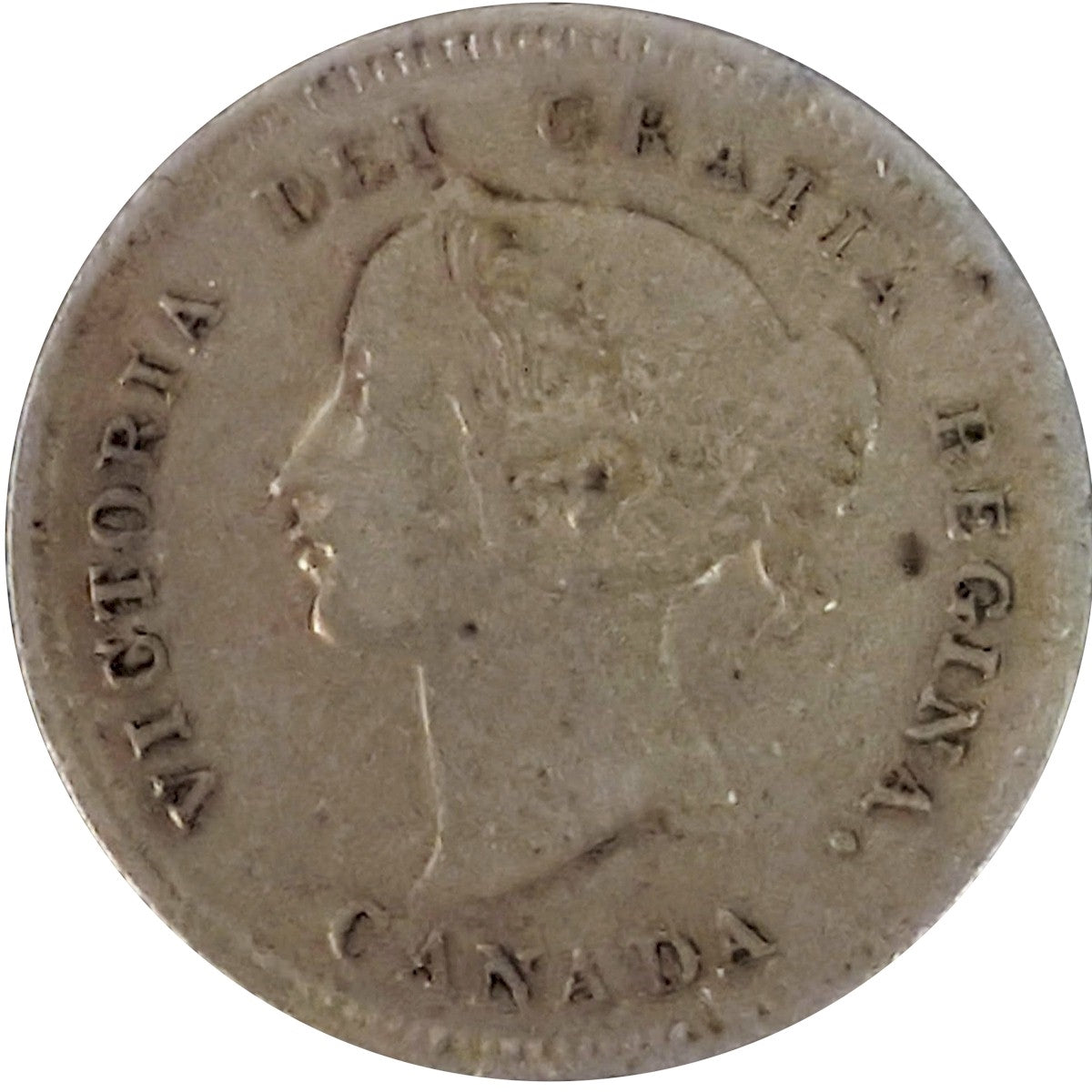 1880H Obv. 2 Canada 5-cents F-VF (F15) $