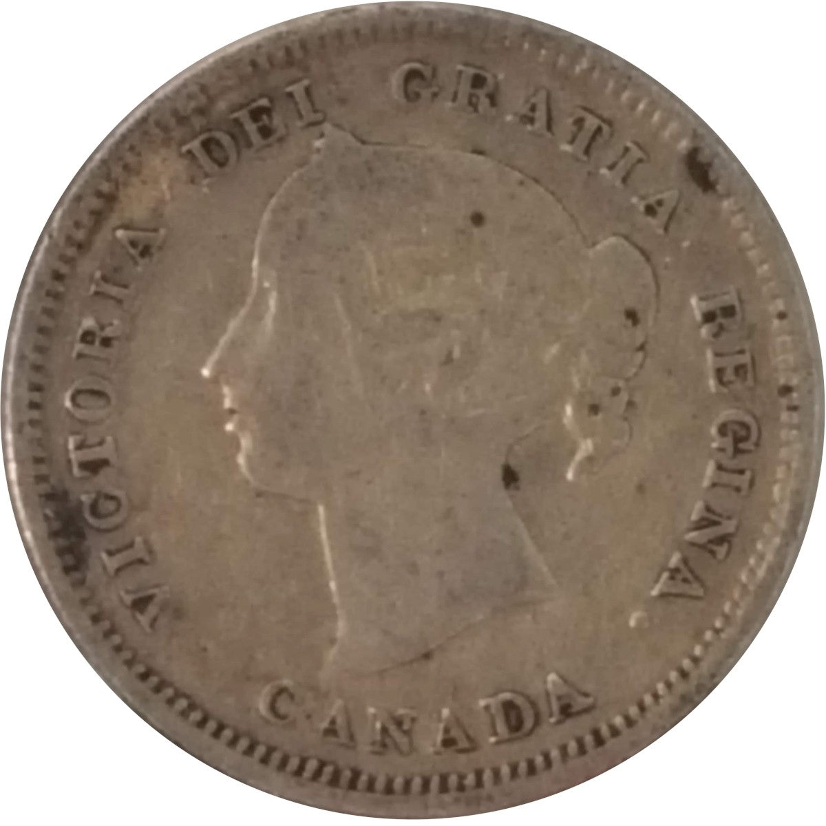 1885 Large 5 Canada 5-cents F-VF (F15)