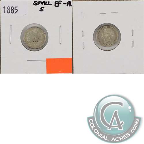 1885 Small 5 Canada 5-cents EF-AU (EF45) $