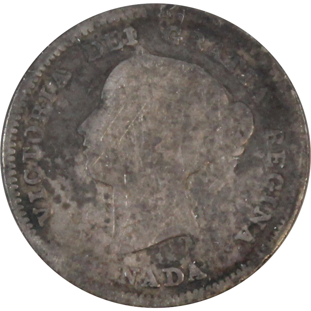 1886 Small 6 Canada 5-cents About Good (AG3)