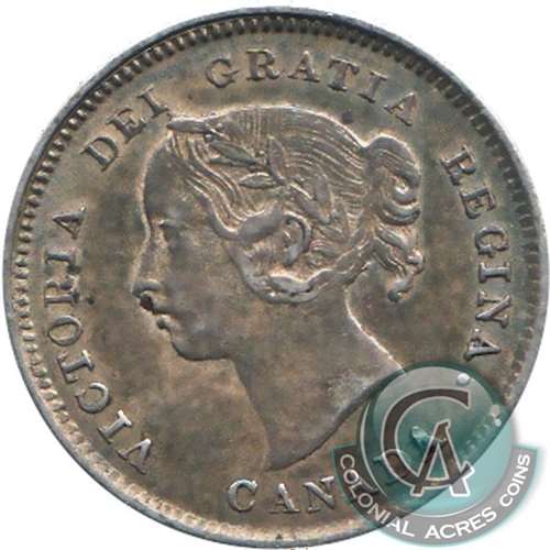 1891 Obv. 2 Canada 5-cents Extra Fine (EF40)