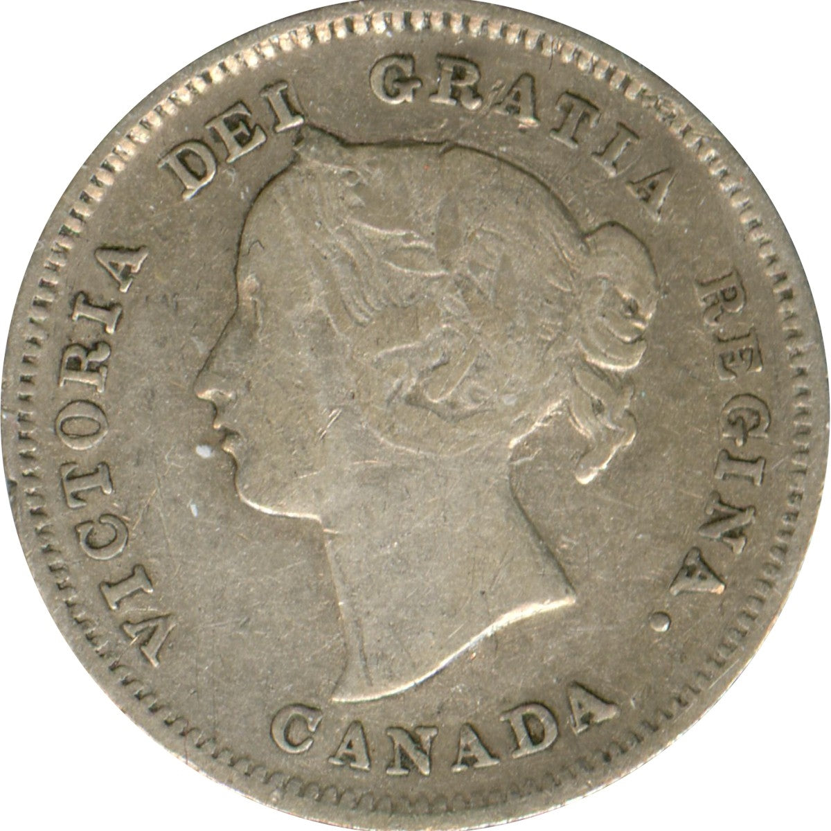 1900 Round 0's Canada 5-cents VG-F (VG10)