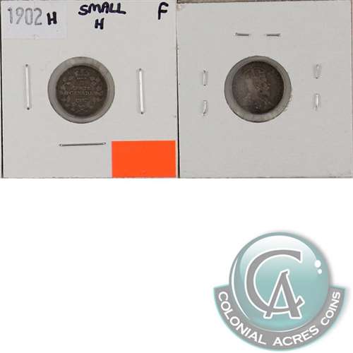 1902H Small H Canada 5-cents Fine (F12)