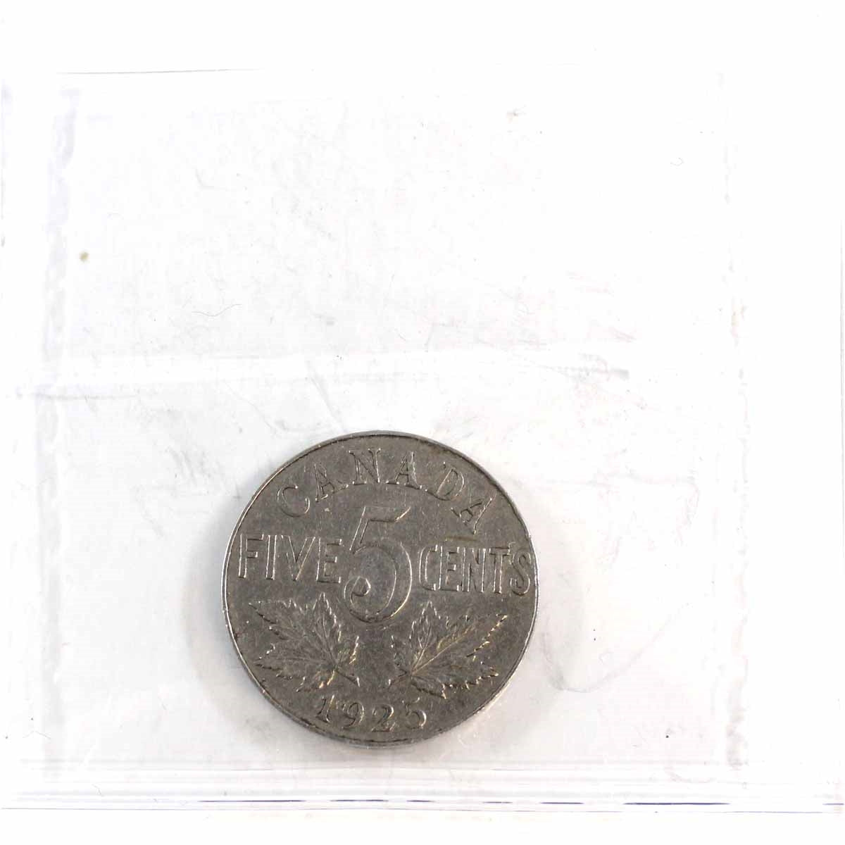 1925 Canada 5-cents ICCS Certified F15
