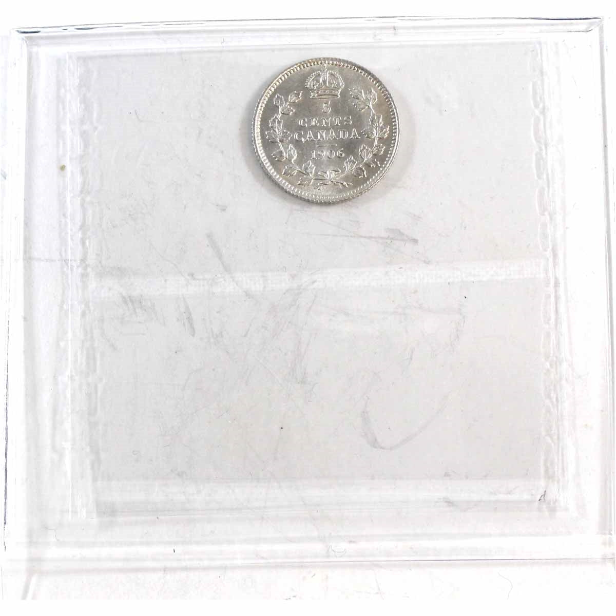 1906 Canada 5-cents ICCS Certified AU50