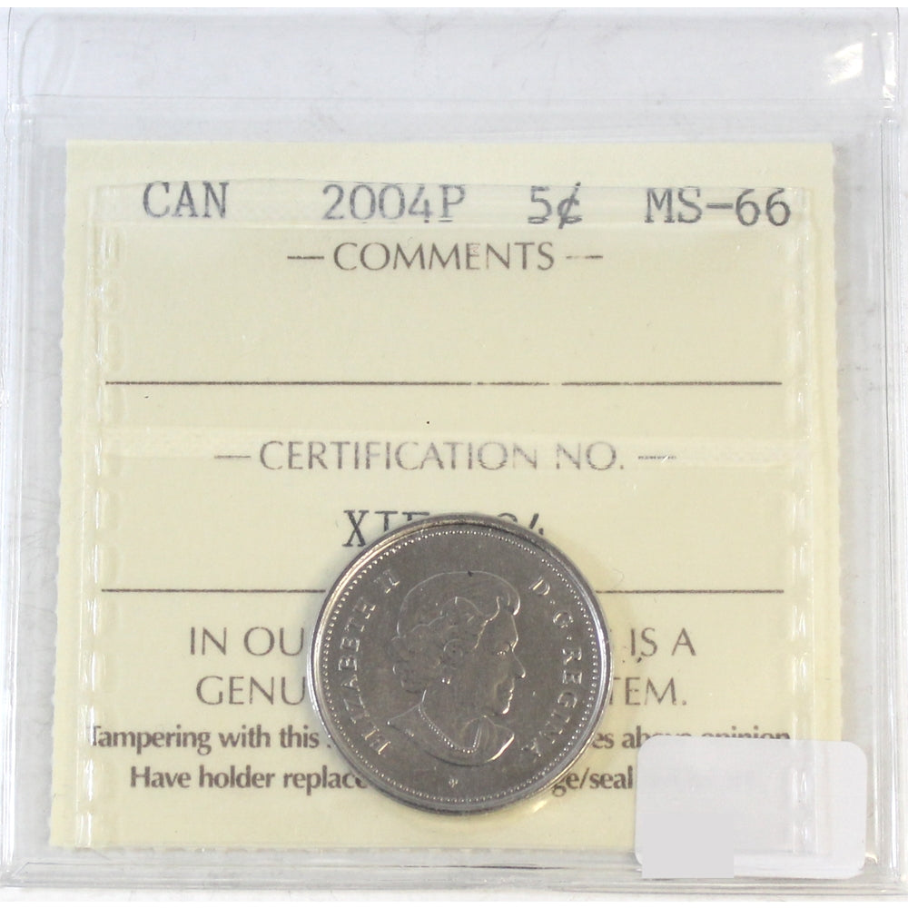 2004P Canada 5-cents ICCS Certified MS66
